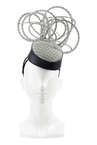 Black and White Japanese Sculptural Hat by Amanda Dudley Millinery